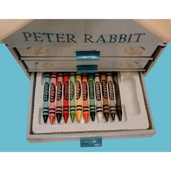 Frederick Warne Peter Rabbit Art Set Crayons Color Pencils Markers House Box - Picture 3 of 14